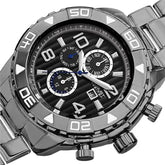 August Steiner Mens AS8130BK Black Multifunction Swiss Quartz Watch with Black Dial and Black Gold Bracelet  Adomoo